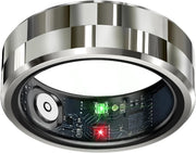 Smart Ring Health Tracker, Sleep Tracker Ring with Heart Rate, Waterproof Fitness Ring for Activity Monitoring/Steps/Distance/Calories,Air Gestures,Up to 7Day Battery,For Ios Android(Stylish Silver#8)