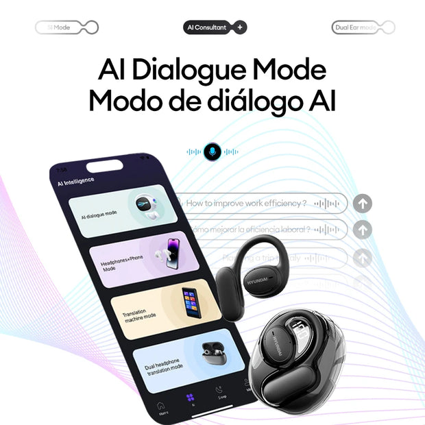 Choice HYUNDAI Openair5 AI Bluetooth Translation Earphones Hanging Ear