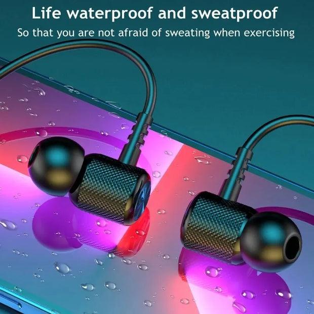 Wireless Headphones Bluetooth 5.0 Neckband Earphones Silicone Hifi 9D Stereo