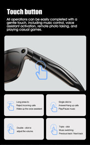 Sports Sunglasses Men Women AI Translate Smart Glasses HD Camera Take Photo