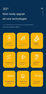 Wireless Headphones Bluetooth 5.0 Neckband Earphones Silicone Hifi 9D Stereo