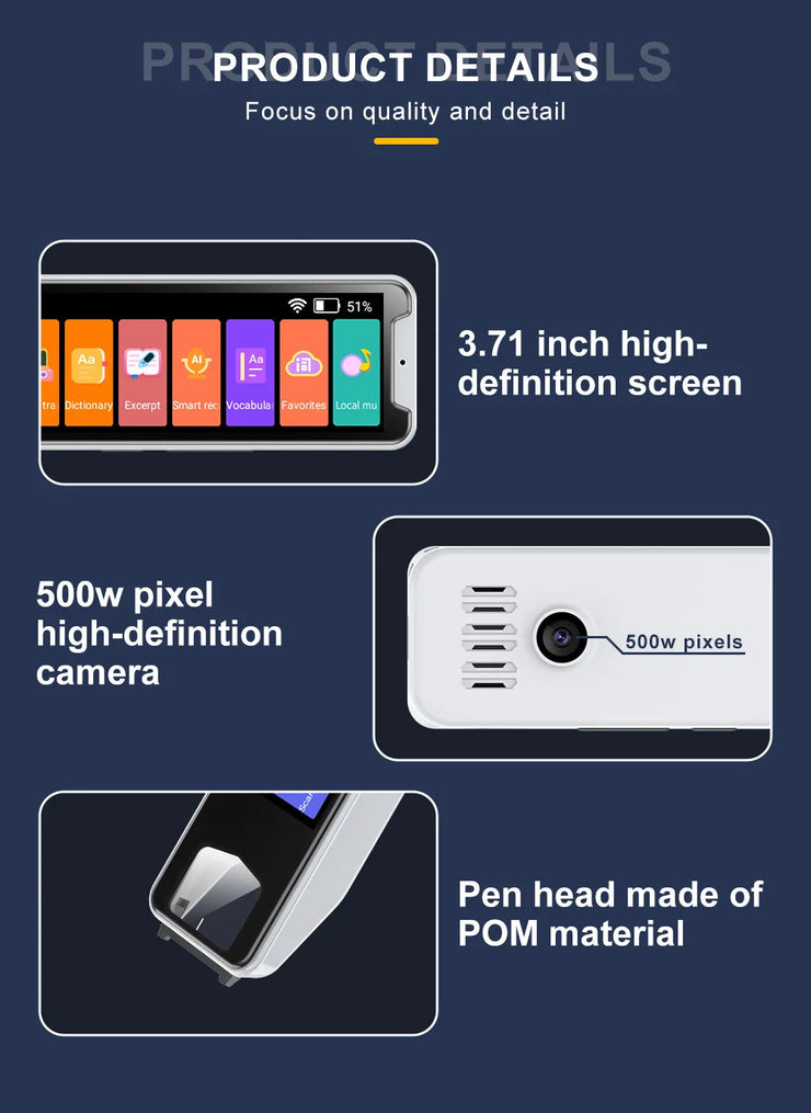 MD32 Language Scanner Pen Smart Pen Language Translator Electronic Dictionary English Learning Scanning Pen Built in Battery