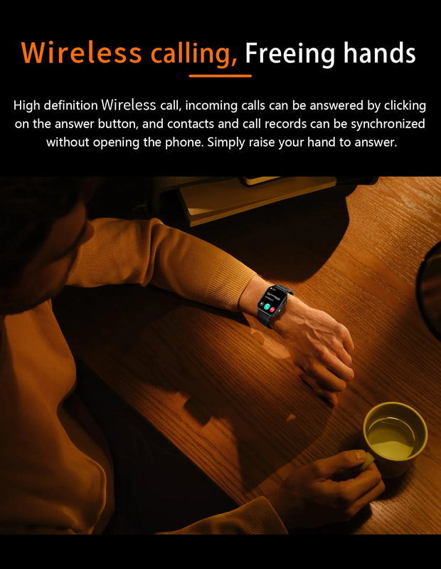 LIGE New Smart Watch Men Blood Oxygen Health Monitor Watch 2.01"