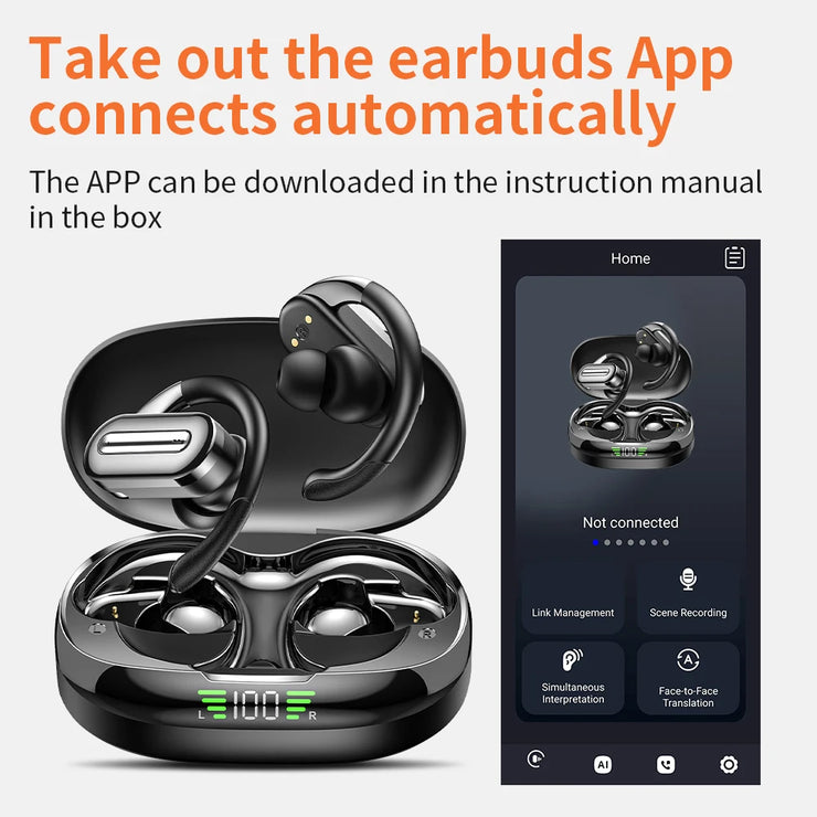 AI Translator On-ear Headphones 144 Languages Real Time Translation Earphones