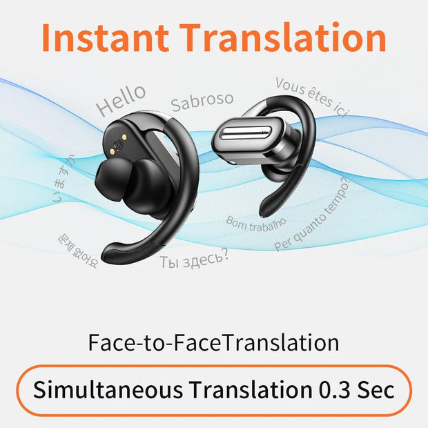 AI Translator On-ear Headphones 144 Languages Real Time Translation Earphones