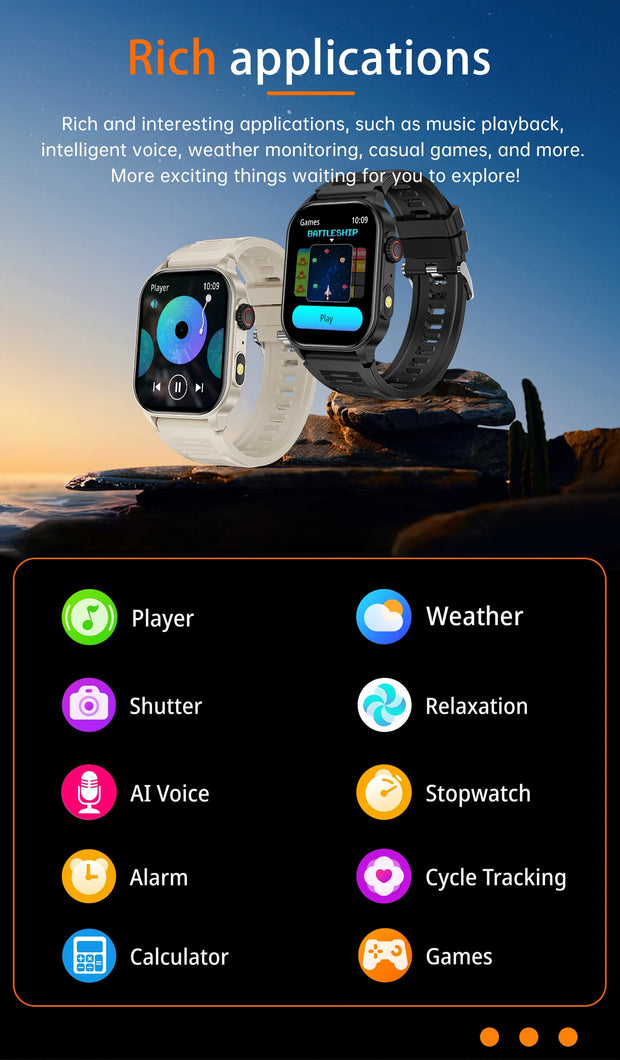 LIGE New Smart Watch Men Blood Oxygen Health Monitor Watch 2.01"
