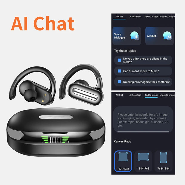 AI Translator On-ear Headphones 144 Languages Real Time Translation Earphones
