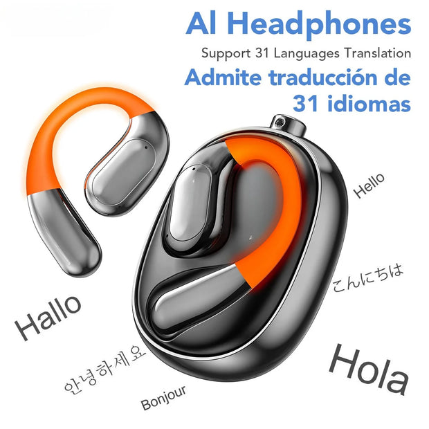 Bluetooth AI Transla Earbuds Smart Wireless Translation HiFi Headphones Sports Noise Reduction