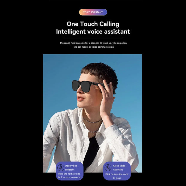 New Smart Glasses Wireless Calling Earphones Remote Control Photo AI Assistant