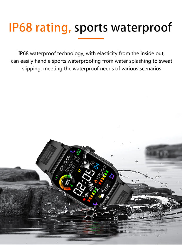 LIGE New Smart Watch Men Blood Oxygen Health Monitor Watch 2.01"