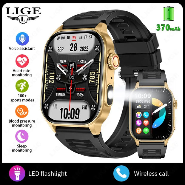 LIGE New Smart Watch Men Blood Oxygen Health Monitor Watch 2.01"