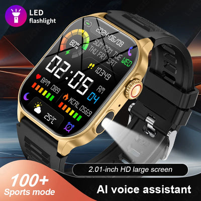 LIGE New Smart Watch Men Blood Oxygen Health Monitor Watch 2.01"