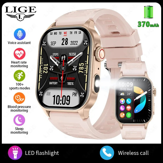 LIGE New Smart Watch Men Blood Oxygen Health Monitor Watch 2.01"