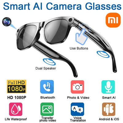 Xiaomi 4K HD AI Smart Glasses Chat GPT 100MP Camera Bluetooth Call