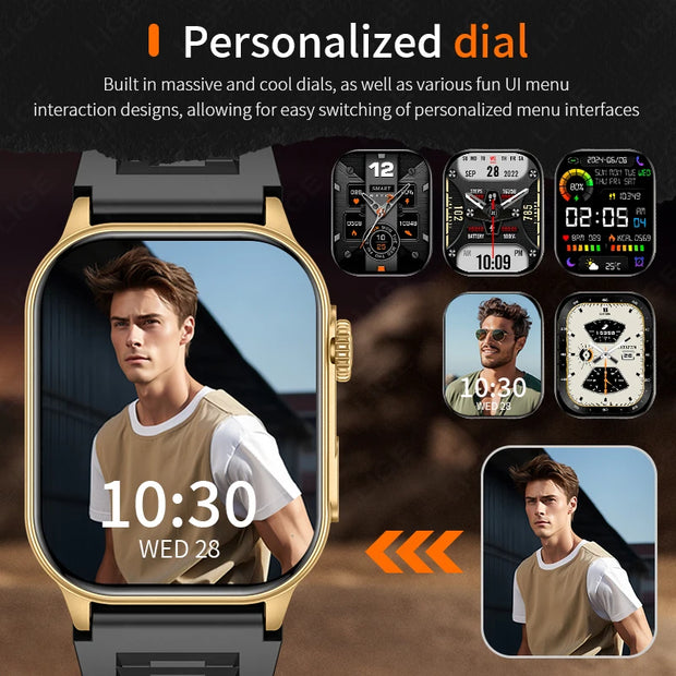 LIGE New Smart Watch Men Blood Oxygen Health Monitor Watch 2.01"