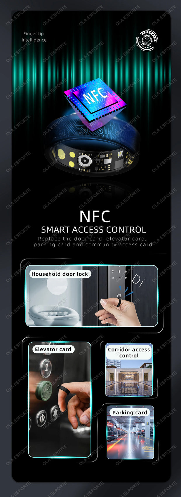 2024 NEW For Xiaomi NFC Smart Ring Men Women Blood Pressure Heart Rate