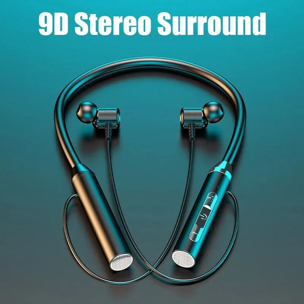 Wireless Headphones Bluetooth 5.0 Neckband Earphones Silicone Hifi 9D Stereo