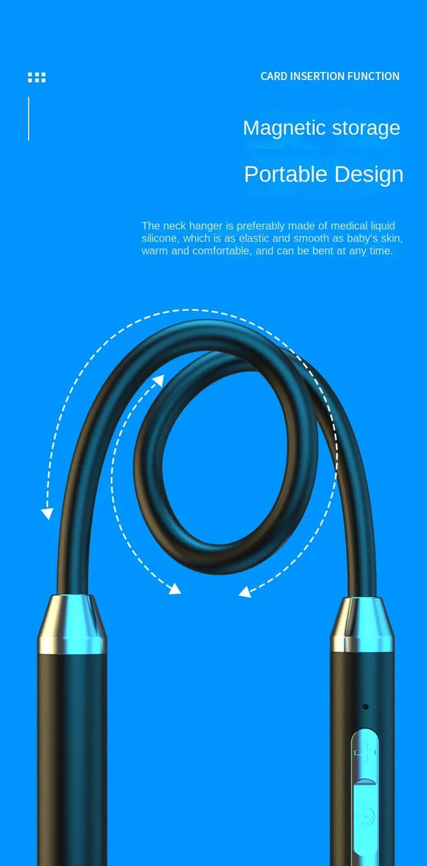 Wireless Headphones Bluetooth 5.0 Neckband Earphones Silicone Hifi 9D Stereo