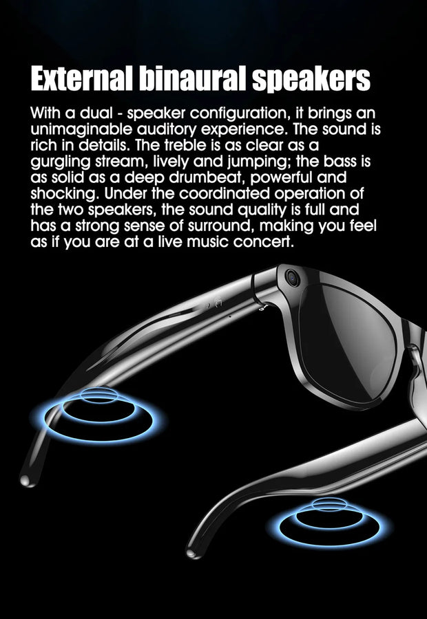 Sports Sunglasses Men Women AI Translate Smart Glasses HD Camera Take Photo