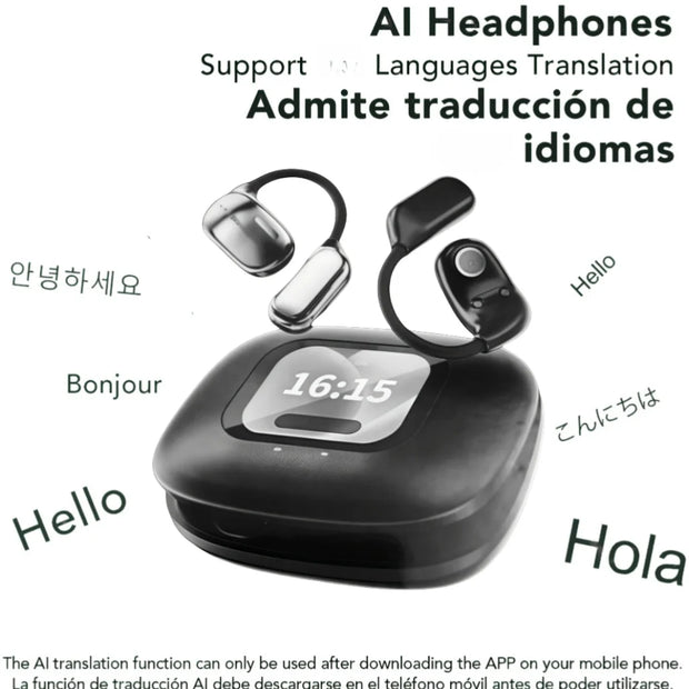 Bluetooth AI Transla Earbuds Smart Wireless Translation HiFi Headphones Sports Noise Reduction