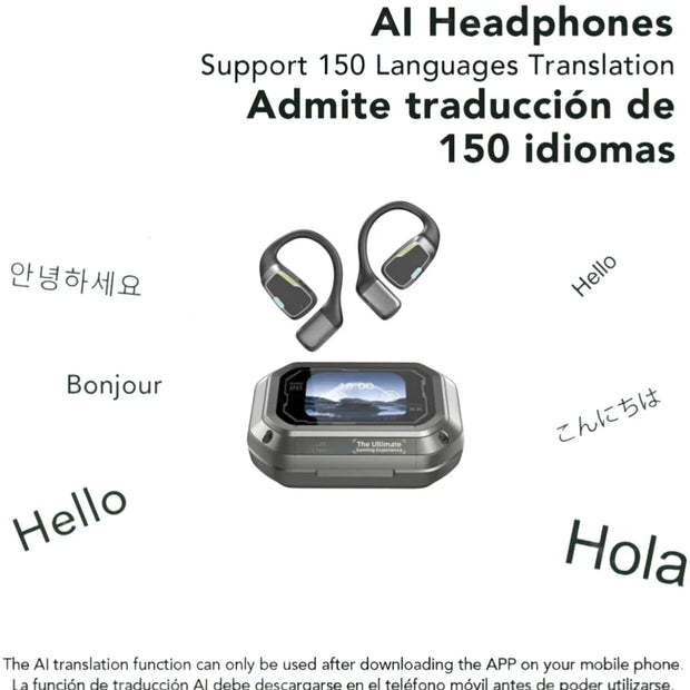 Bluetooth AI Transla Earbuds Smart Wireless Translation HiFi Headphones Sports Noise Reduction