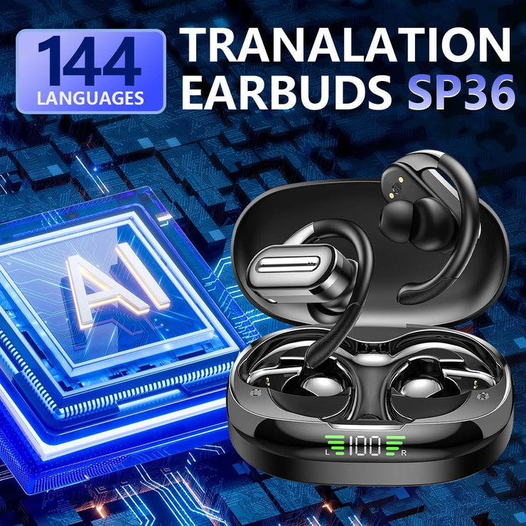 AI Translator On-ear Headphones 144 Languages Real Time Translation Earphones
