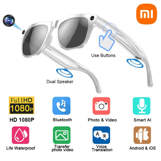 Xiaomi 4K HD AI Smart Glasses Cat GPT 100MP Camera Bluetooth Call 260Mah Battery