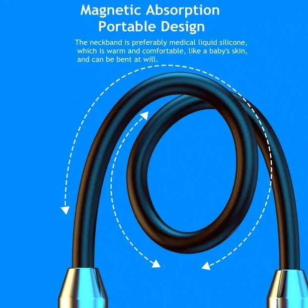 Wireless Headphones Bluetooth 5.0 Neckband Earphones Silicone Hifi 9D Stereo