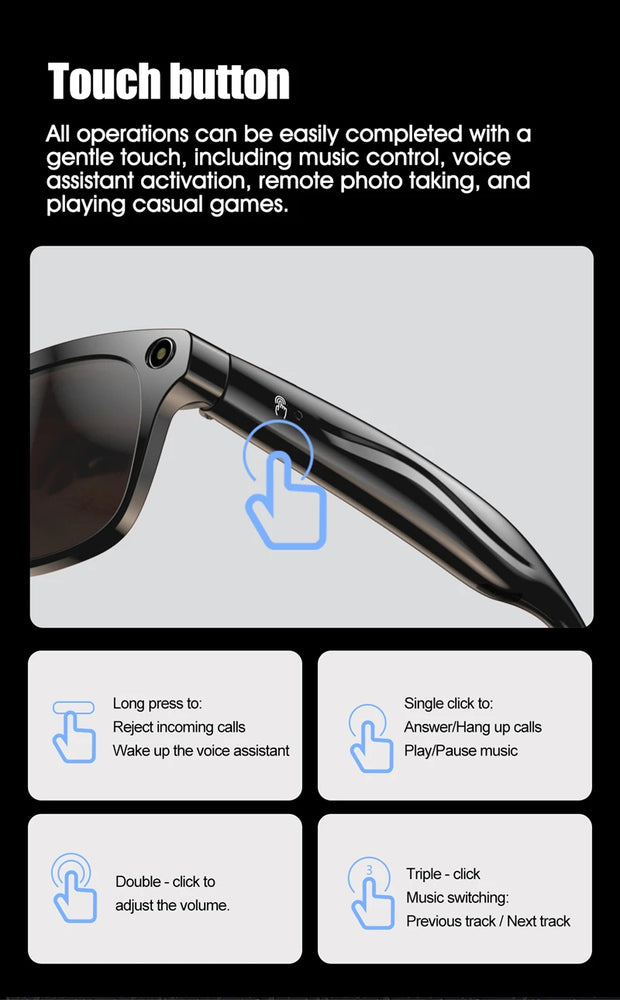 Xiaomi 4K HD AI Smart Glasses Cat GPT 100MP Camera Bluetooth Call 260Mah Battery