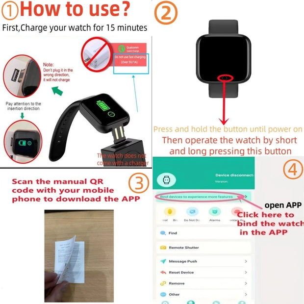 Smart Watch Sport Men Fitness Monitoring Woman Smartwatch Bluetooth Connection