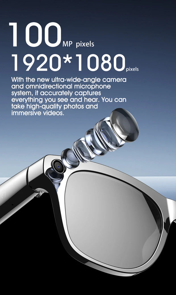 Sports Sunglasses Men Women AI Translate Smart Glasses HD Camera Take Photo