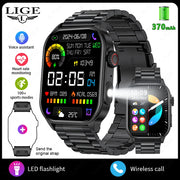 LIGE New Smart Watch Men Blood Oxygen Health Monitor Watch 2.01"