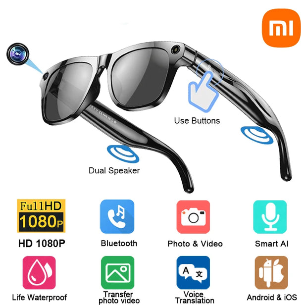 Xiaomi 4K HD AI Smart Glasses Cat GPT 100MP Camera Bluetooth Call 260Mah Battery