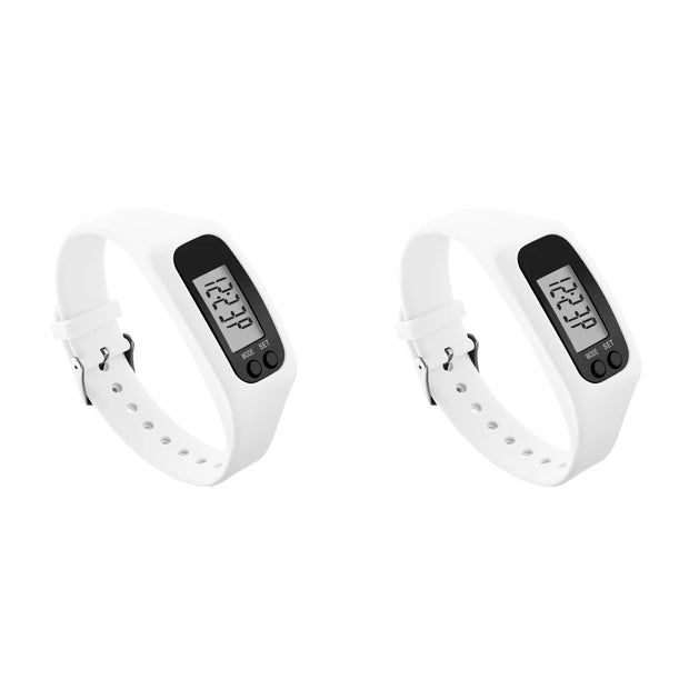 LED Pedometer Bracelet Wrist Calorie Counter 12/24H Time Display Step Counter