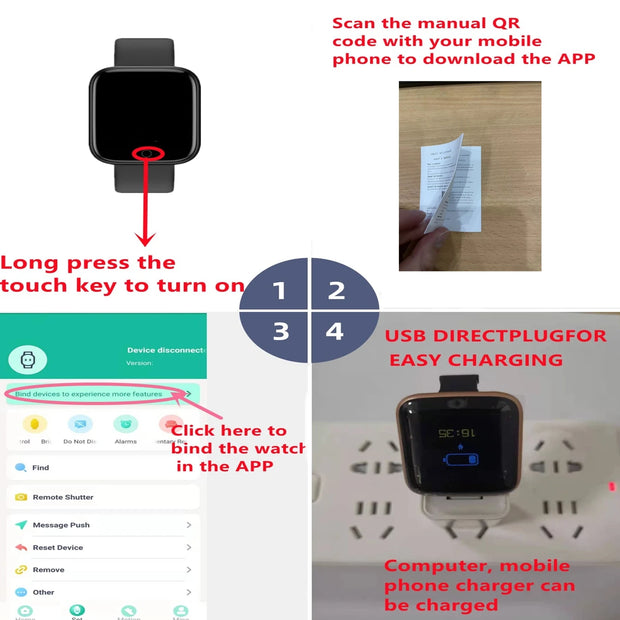 Smart Watch Sport Men Fitness Monitoring Woman Smartwatch Bluetooth Connection