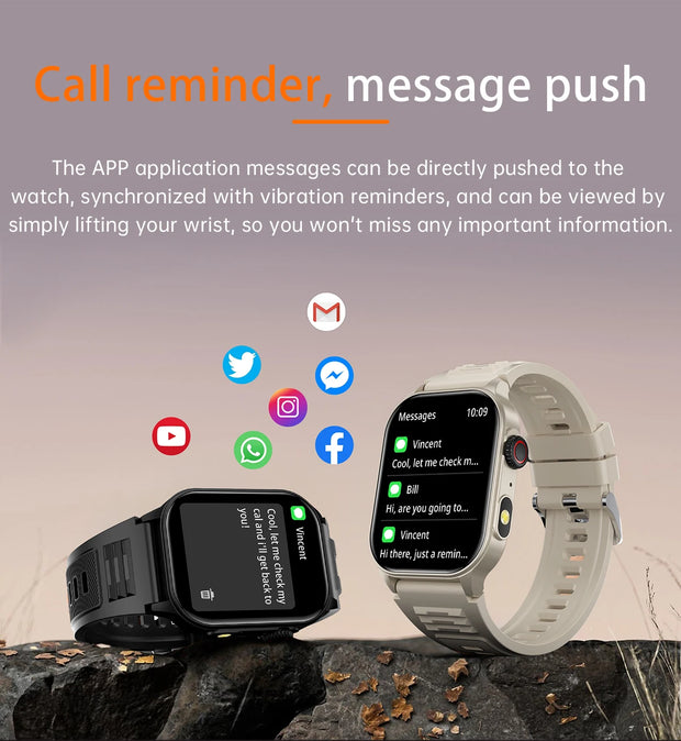 LIGE New Smart Watch Men Blood Oxygen Health Monitor Watch 2.01"