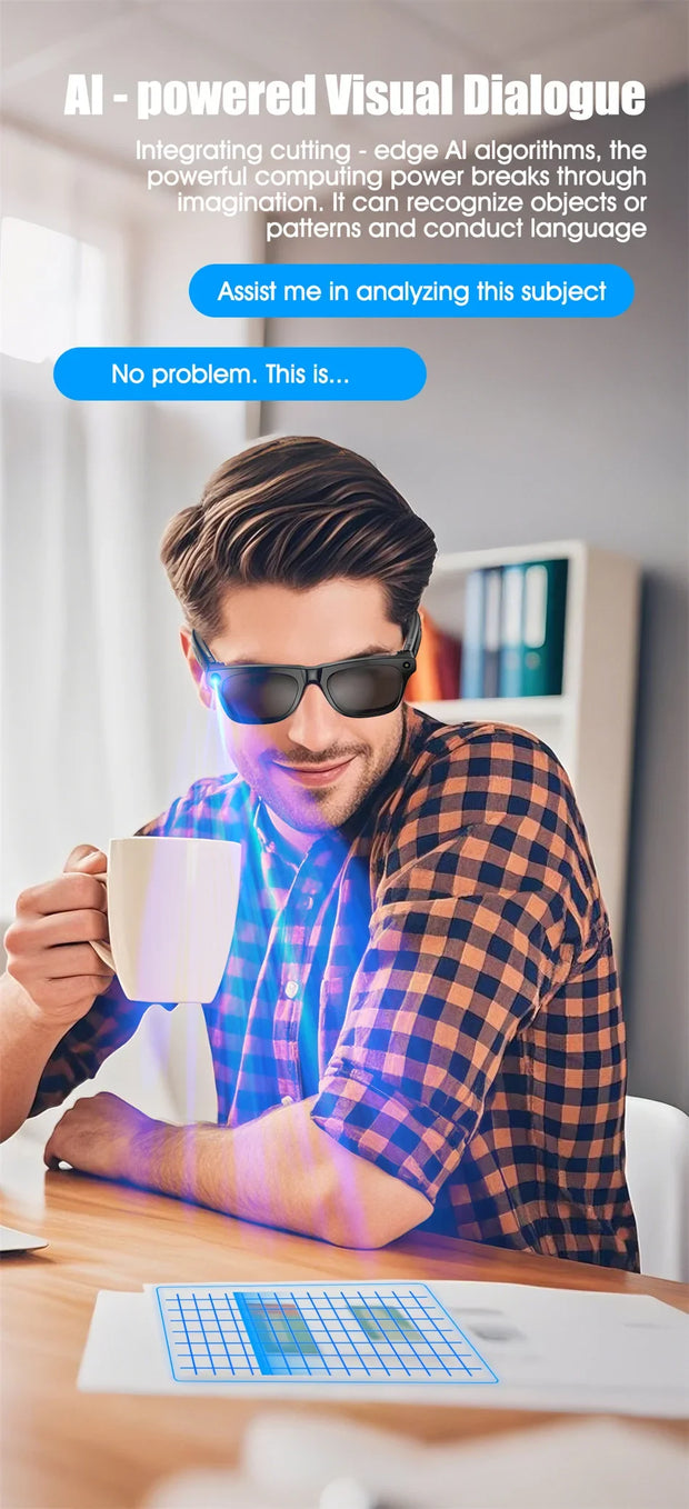 Xiaomi 4K HD AI Smart Glasses Chat GPT 100MP Camera Bluetooth Call