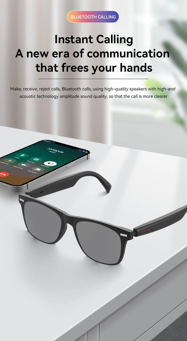 New Smart Glasses Wireless Calling Earphones Remote Control Photo AI Assistant