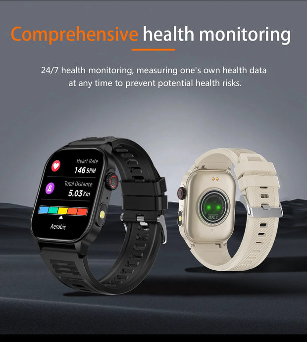 LIGE New Smart Watch Men Blood Oxygen Health Monitor Watch 2.01"